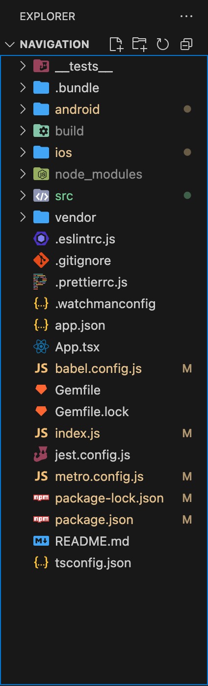 React Native Project Structure in VS Code